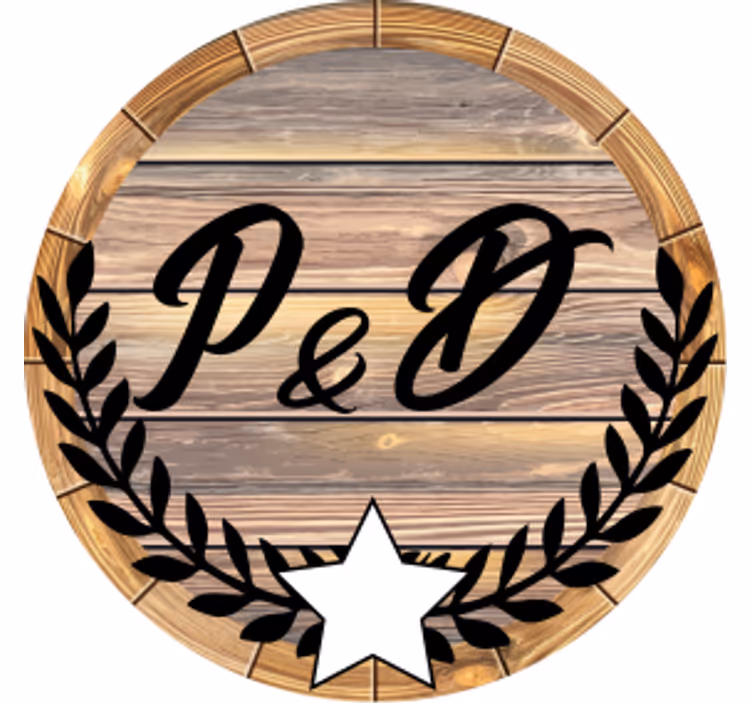 Portavasos personalizable barril de madera con iniciales - TenVinilo