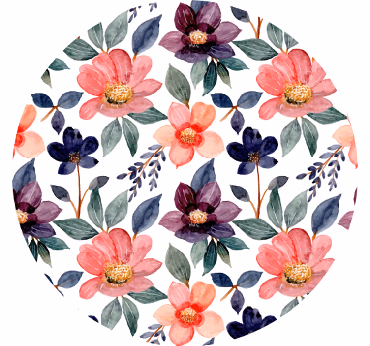 Posavasos de flores con diseño de flores felices - TenVinilo