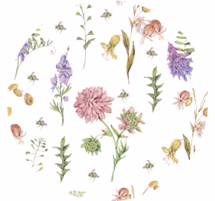 Portavasos con detalles de patrones florales - TenVinilo