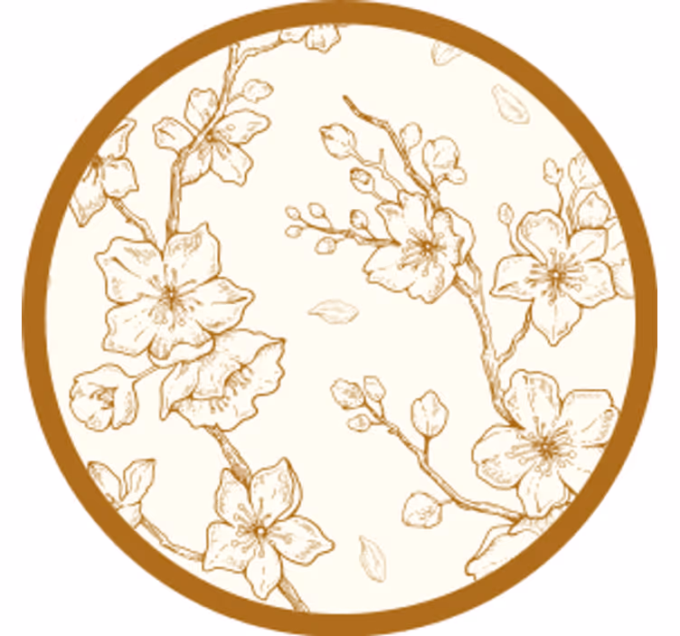 Portavasos vintage madera grabada floral - TenVinilo