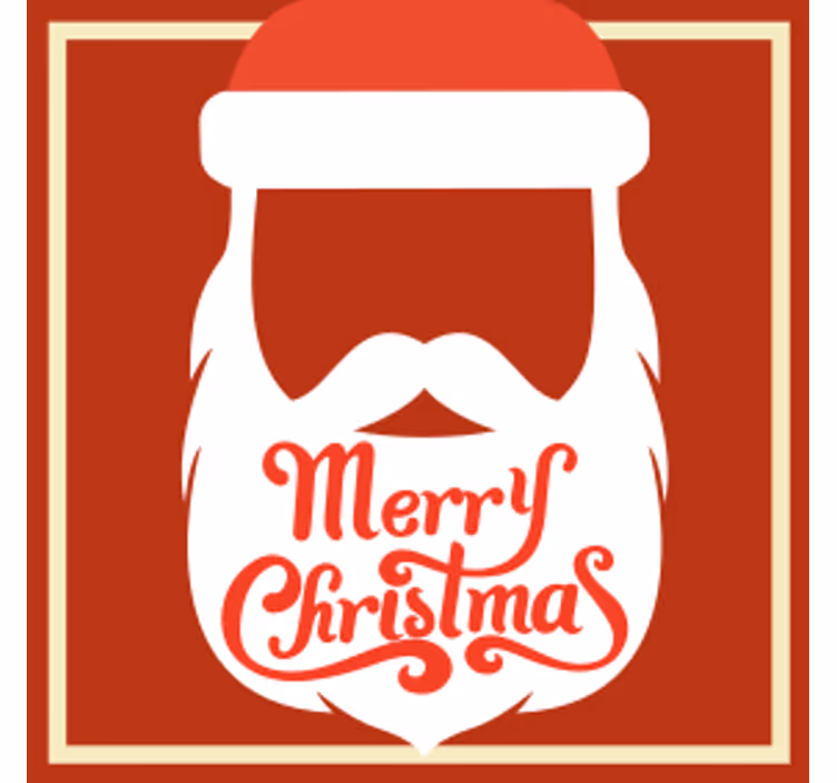 Posavasos navideño Silueta de barba de santa - TenVinilo