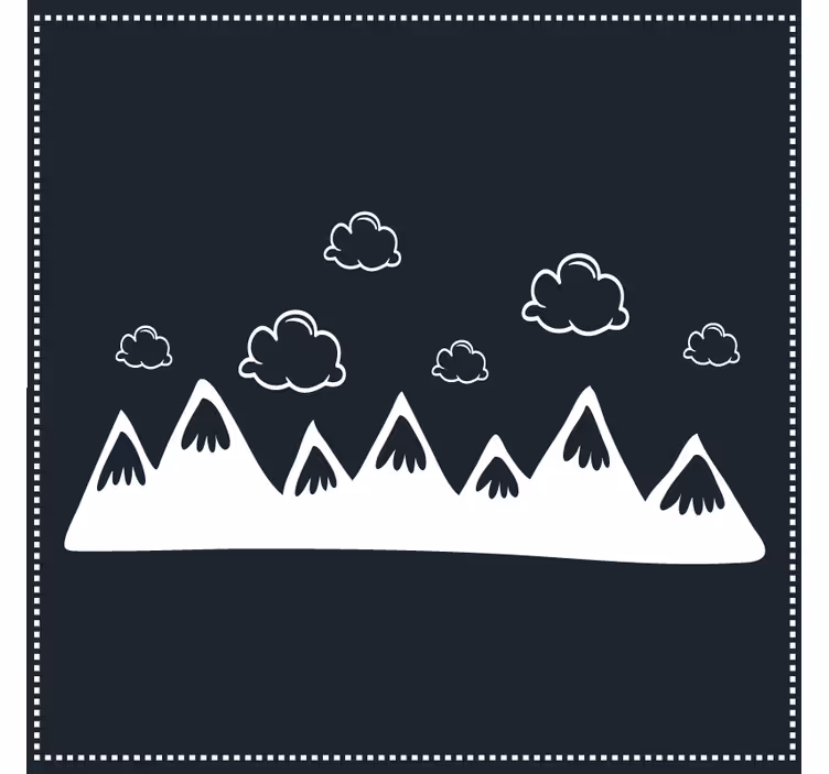 Portavasos silueta de montaña con nubes - TenVinilo