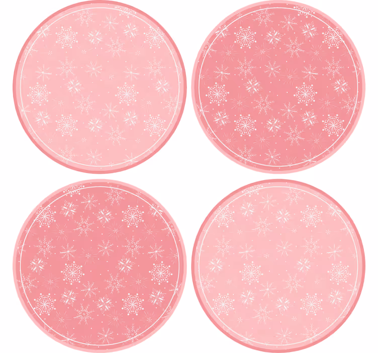 Portavasos navideño juego de patrones de copos de nieve - TenVinilo