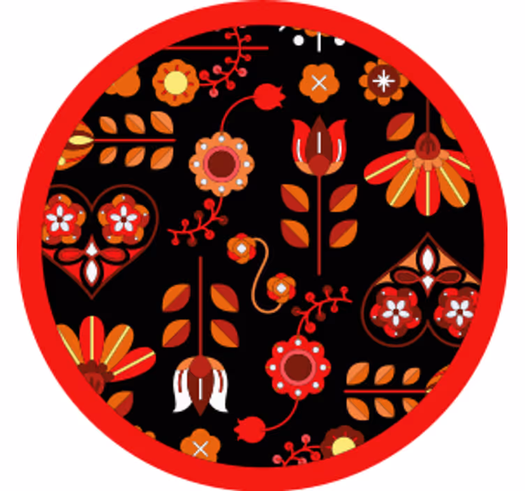 Posavasos vintage Adornos folclóricos étnicos rojos - TenVinilo