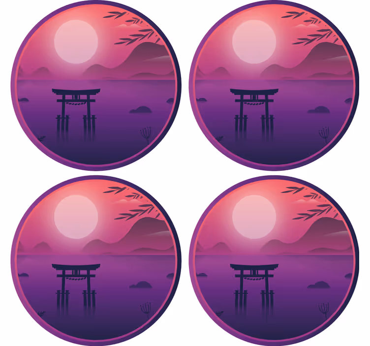 Portavasos moderno paisaje serene sunset - TenVinilo