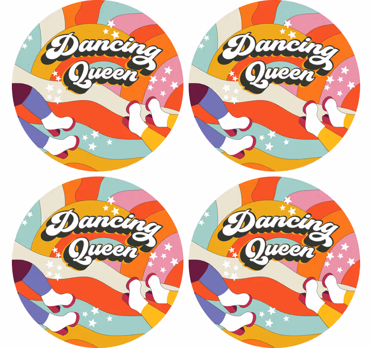 Portavasos personalizable diseño de pies de baile coloridos - TenVinilo