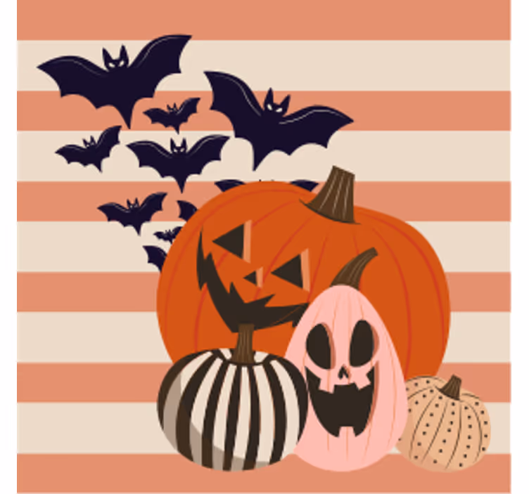 Portavasos halloween trio de calabazas con murciélagos - TenVinilo