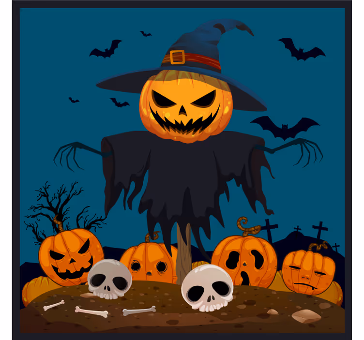 Portavasos halloween escena de calabaza y espantapájaros - TenVinilo