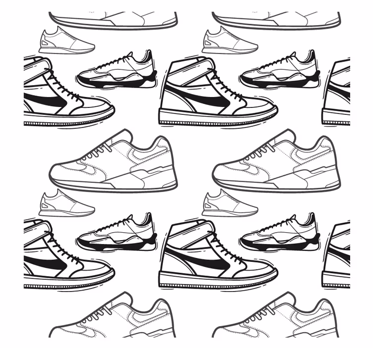 Portavasos moderno patrones de siluetas de zapatillas - TenVinilo