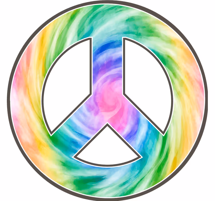Portavasos frikis símbolo de paz colorido - TenVinilo