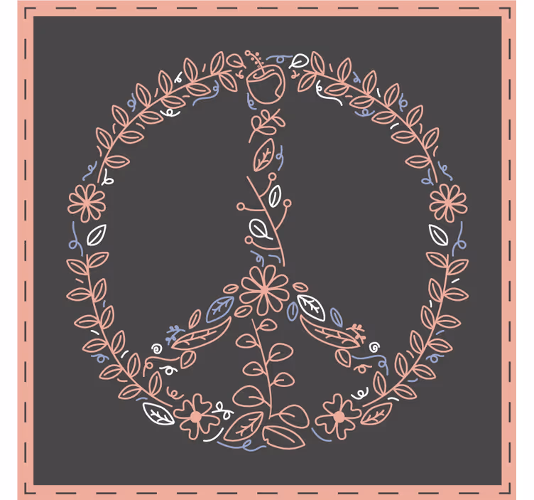 Portavasos frikis emblema floral de paz - TenVinilo