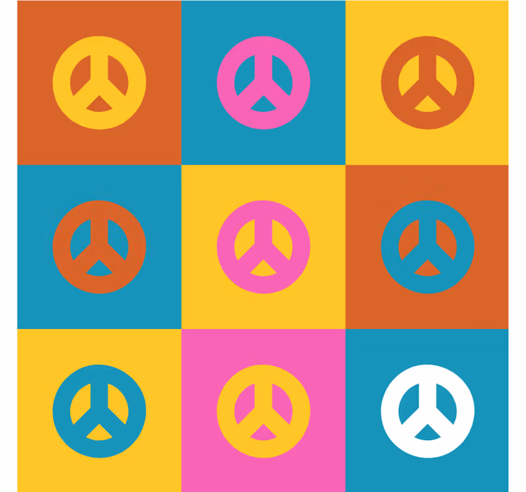 Portavasos frikis símbolos de paz coloridos - TenVinilo