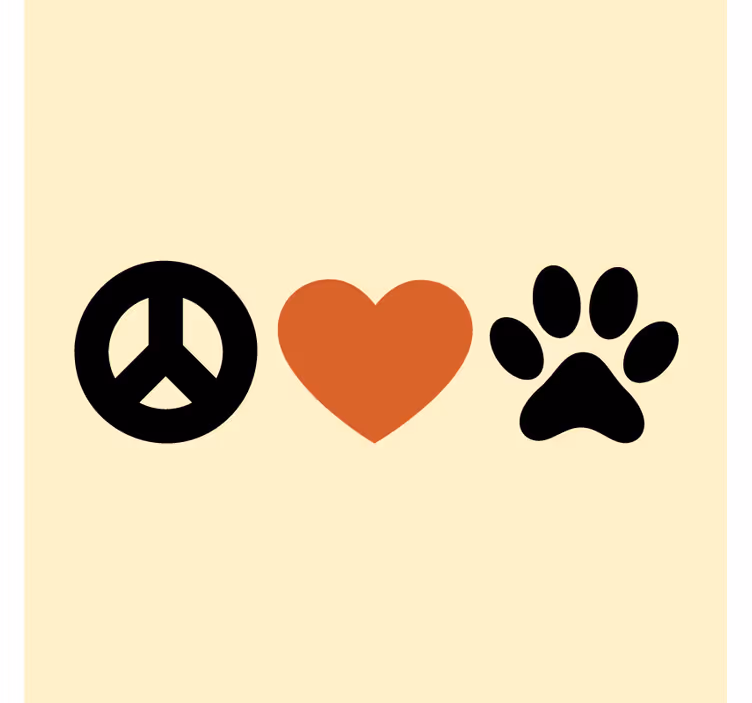 Portavasos con frases paz amor mascotas - TenVinilo