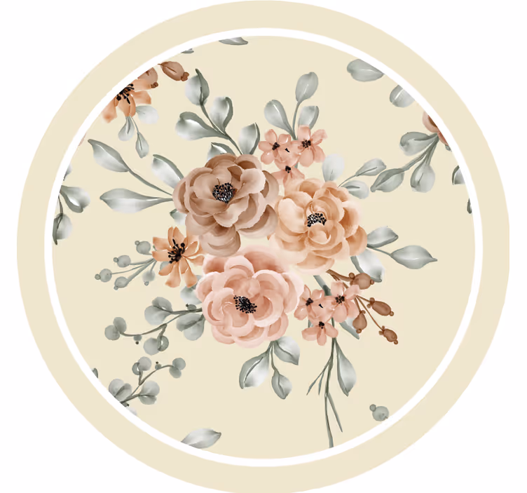 Portavasos vintage patrón de elegancia floral - TenVinilo