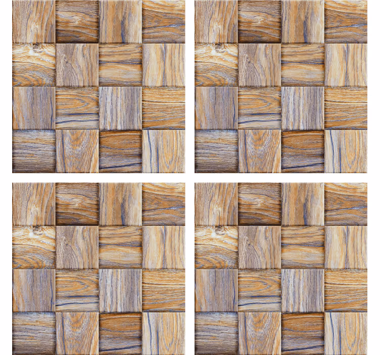 Portavasos patrón de madera tejida - TenVinilo