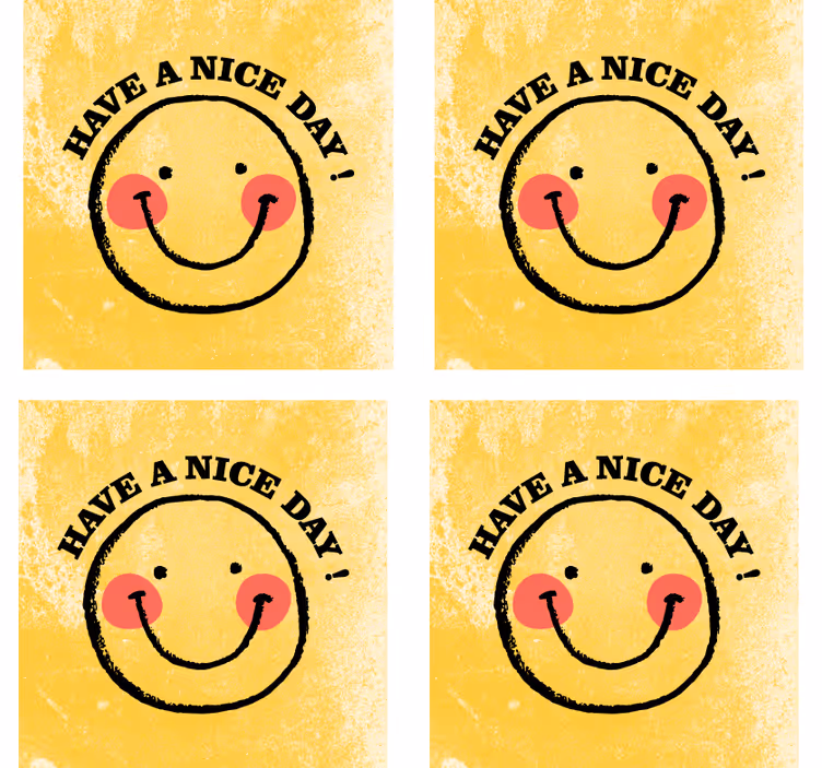 Portavasos con frases sonrisa alegre con saludo - TenVinilo