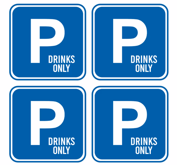 Portavasos con frases aviso de bebidas reservadas - TenVinilo