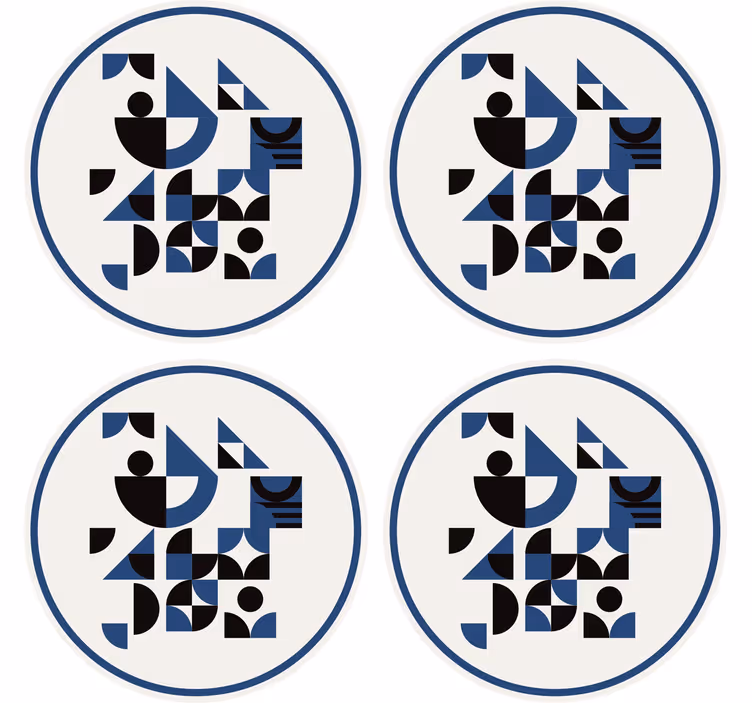 Portavasos moderno disposición de formas geométricas - TenVinilo