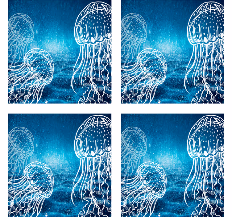 Portavasos patrones de medusas elegantes - TenVinilo