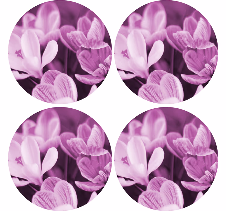 Portavasos elemento floral vibrante - TenVinilo