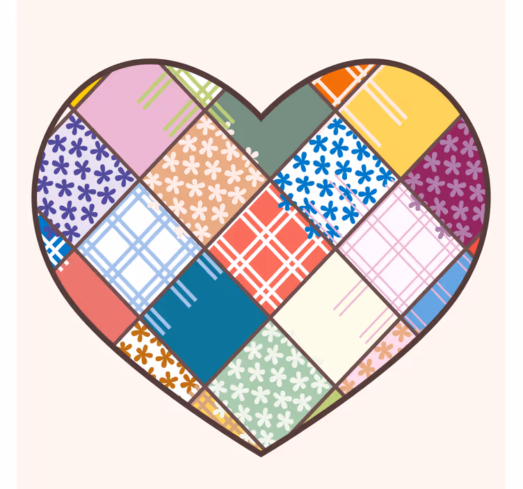 Portavasos patrón de corazones de patchwork - TenVinilo