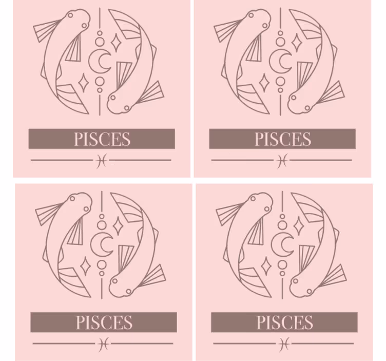 Portavasos personalizable símbolo de piscis - TenVinilo