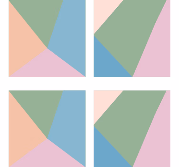 Pastel triángulos geométricos más posavasos - TenVinilo