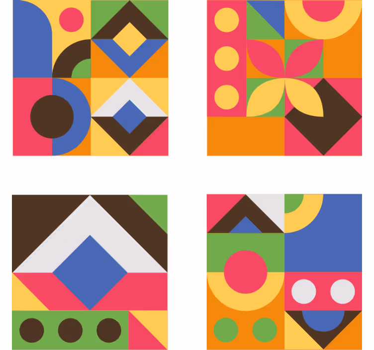 Portavasos formas geométricas coloridas - TenVinilo