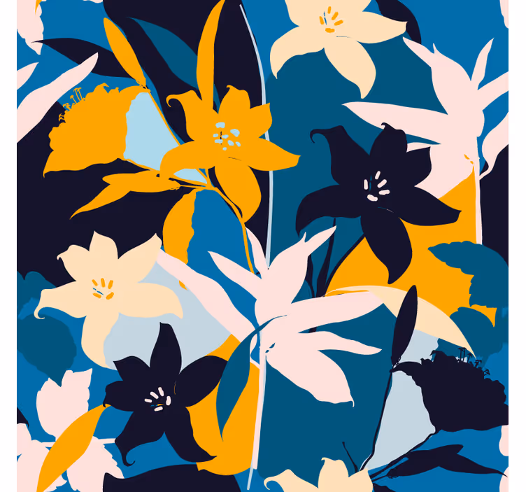 Portavasos moderno con motivo floral vibrante - TenVinilo