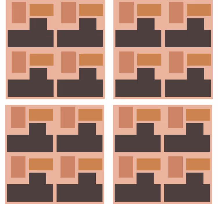 Portavasos diseño de bloques geométricos - TenVinilo
