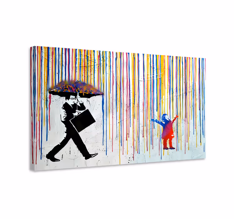 Cuadro artístico lluvia colorida - TenVinilo