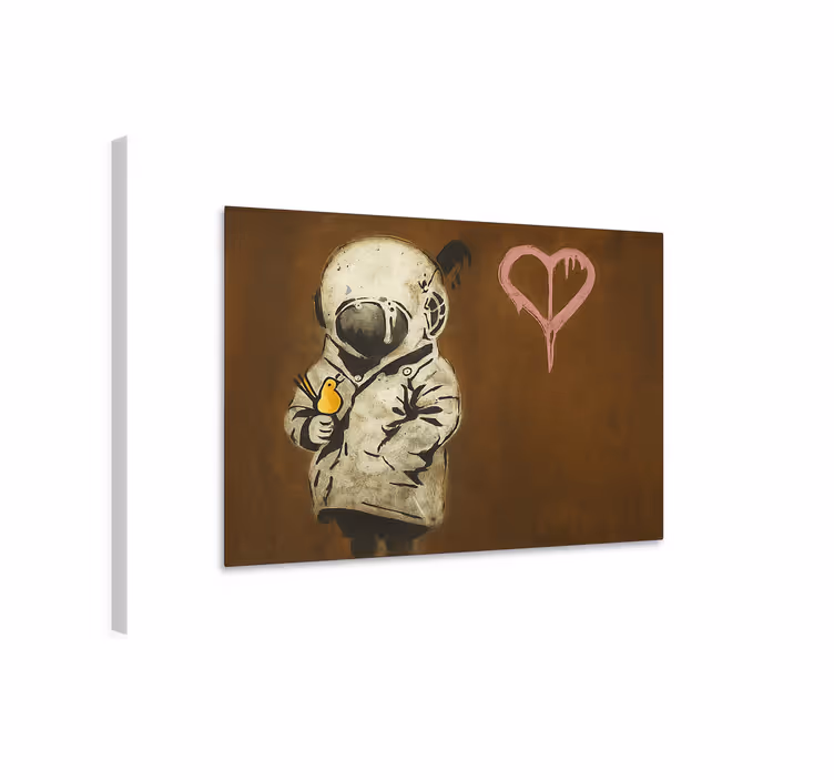 Cuadro artístico chica espacial y pájaro - TenVinilo