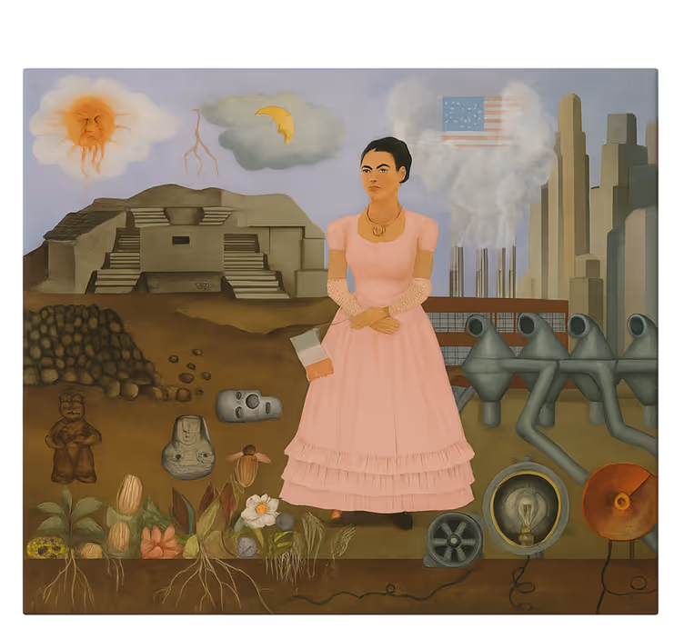 Cuadro artístico frida khalo en la frontera - TenVinilo