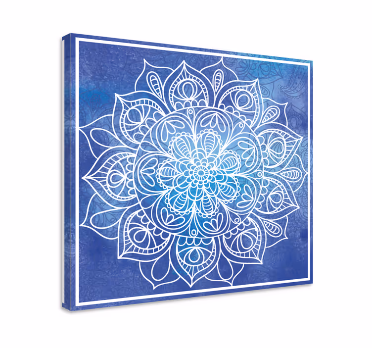 Cuadro azul mandala dibujado a mano - TenVinilo