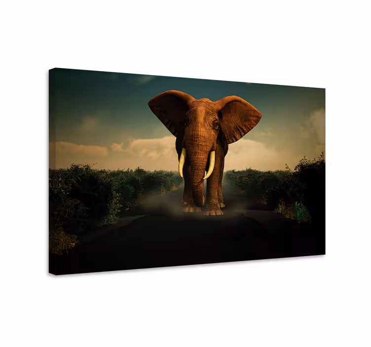 Cuadro de elefantes elefante en la carretera - TenVinilo