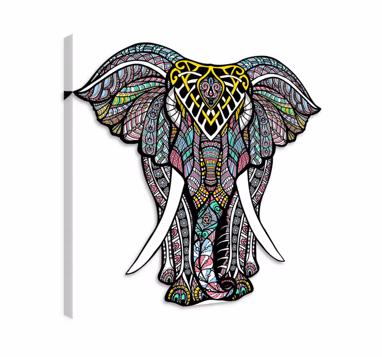Cuadro de elefantes alfombra vinílica mandala elefante - TenVinilo