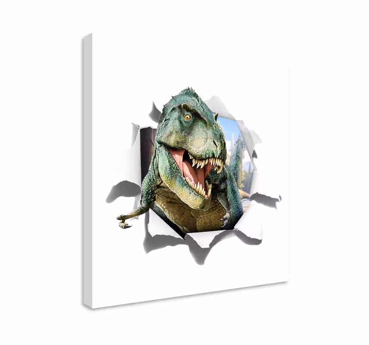 Cuadro de dinosaurios 3d tiranosaurio furioso - TenVinilo