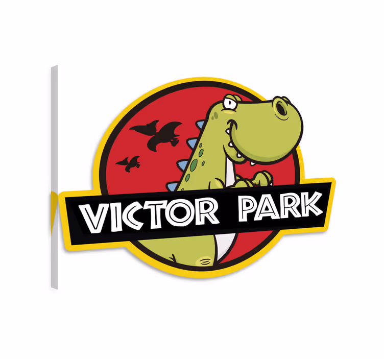 Cuadro de dinosaurios emblema de dinosaurio personalizable - TenVinilo