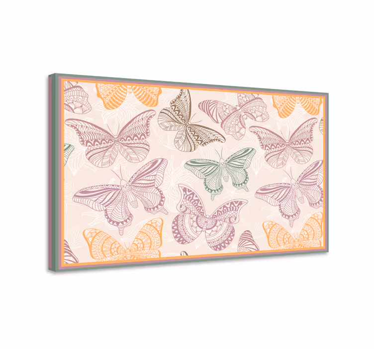 Cuadro mariposas colores ornamentales - TenVinilo