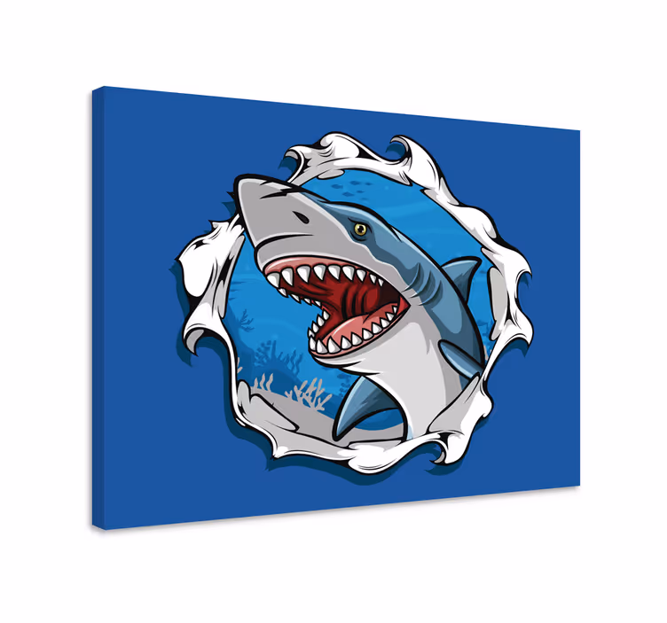 Cuadro de peces tiburón grande 3d - TenVinilo
