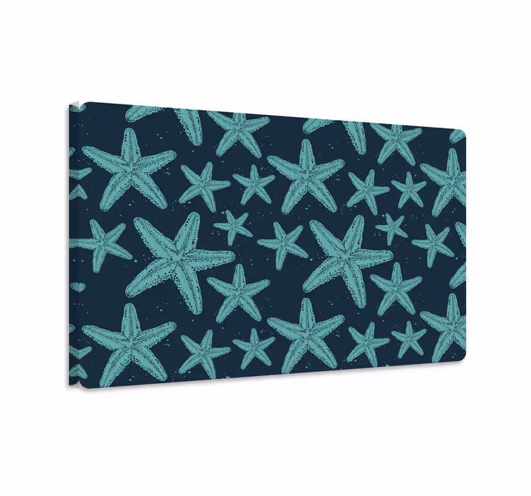 Cuadro de peces estrella de mar azul para laptop - TenVinilo