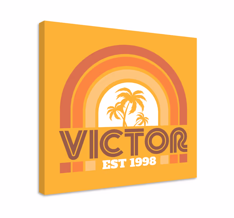 Cuadro con nombre puesta de sol vintage - TenVinilo