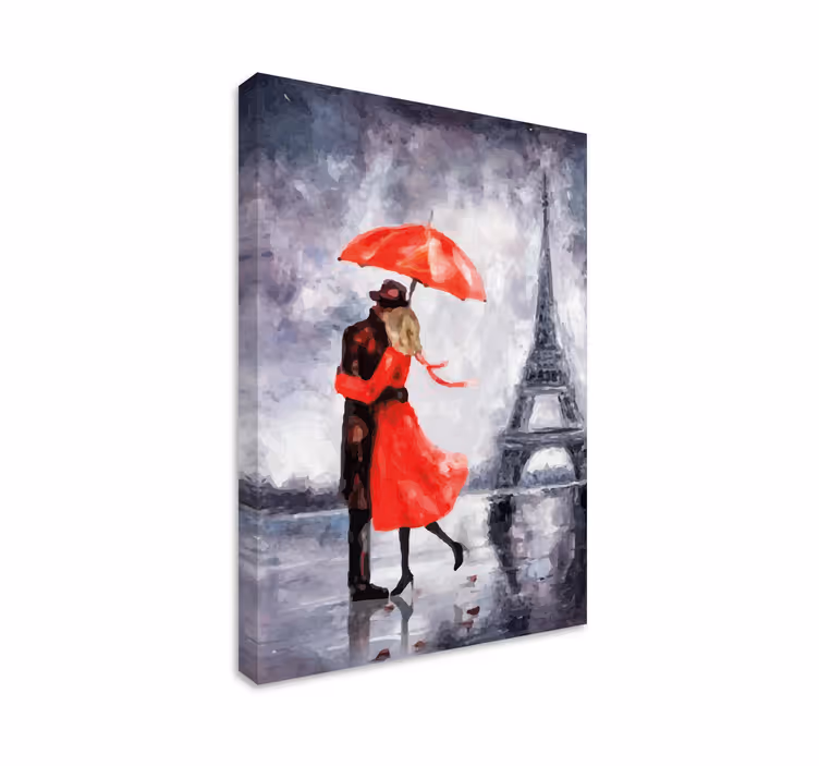 Cuadro de personas Personas enamorados en torre eiffel - TenVinilo