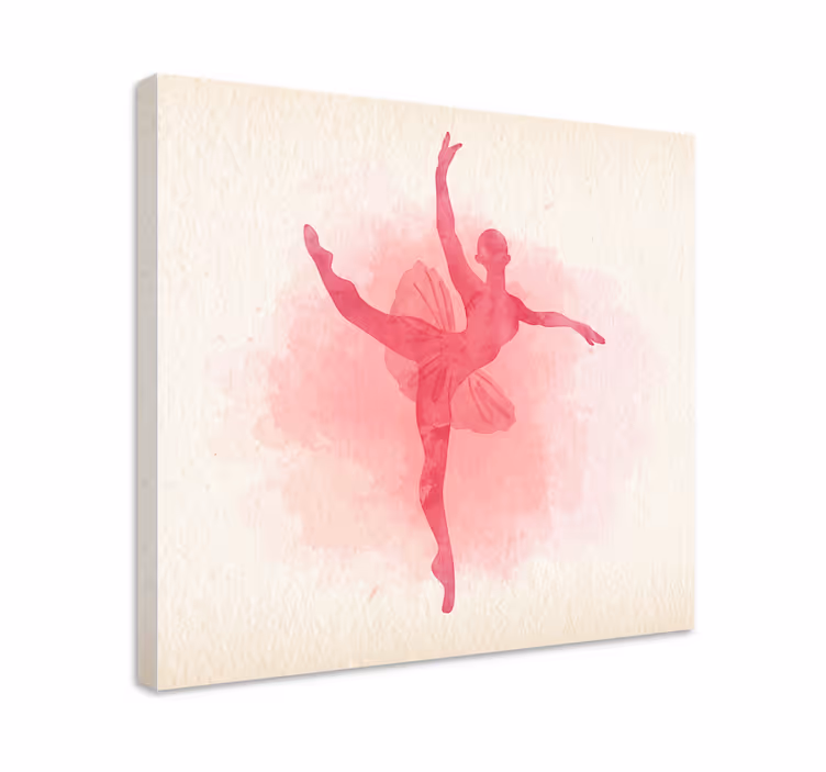 Cuadro de bailarinas tono rosa acuarela - TenVinilo