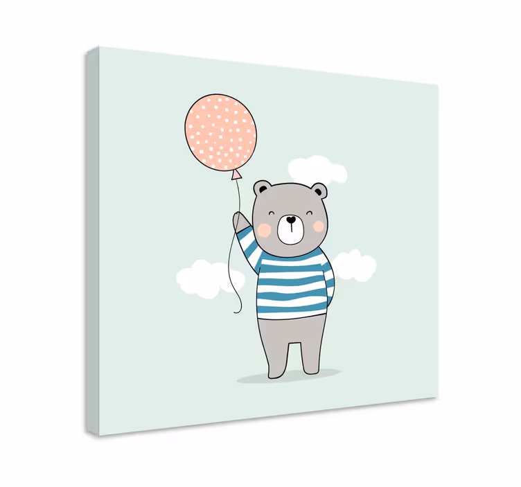Cuadro infantil Bebe oso peluche - TenVinilo