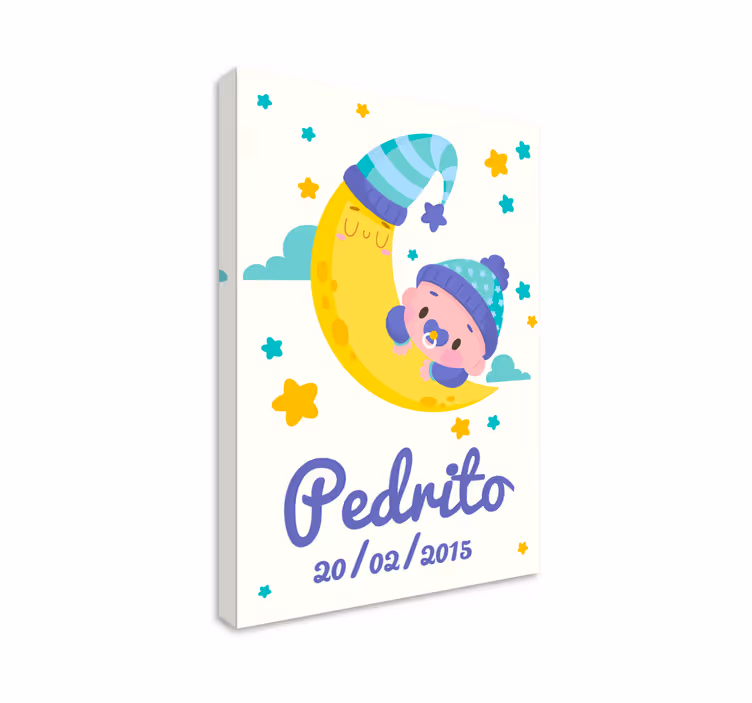 Cuadro para bebés luna de bebé durmiendo - TenVinilo