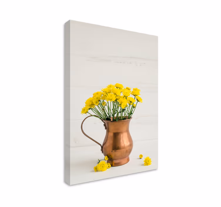 Cuadro de flores arreglo de flores doradas - TenVinilo