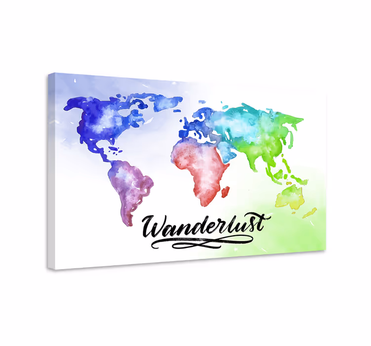 Cuadro mapa mapa global vibrante - TenVinilo