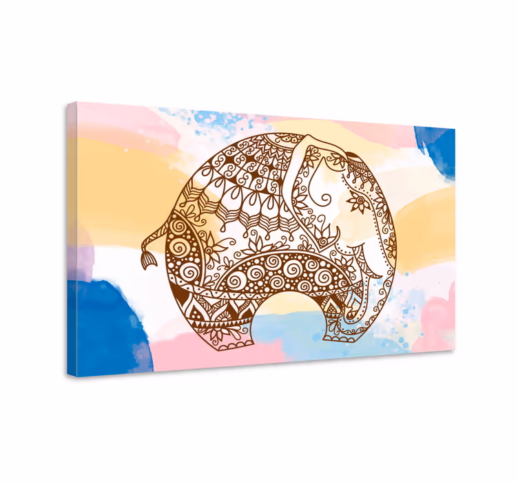 Cuadro de elefantes ilustración decorativa de elefante - TenVinilo