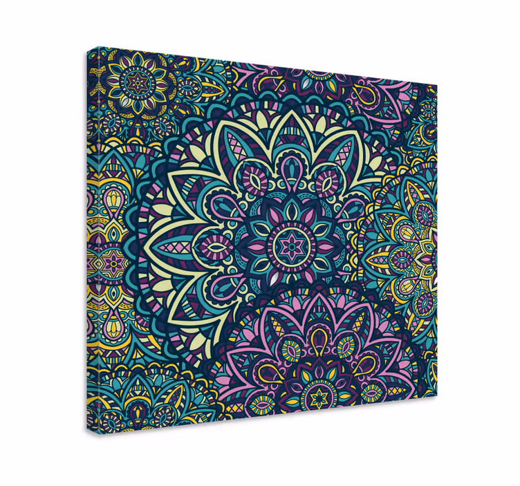 Cuadro mandala azul y morado - TenVinilo